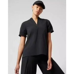 Athleta Black Elevate Poplin Tee Size Medium